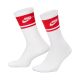 6. Nike Everyday Elevated Crew Socks 3 Pairs White and Red IM7949 900