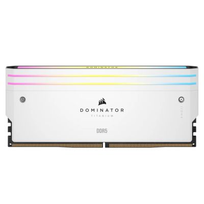 12. Corsair 32GB PC 7000 CL34 DDR5 Memory Kit, 2x16GB, Dominator T RGB White, Retail