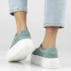 6. Women's leather sneakers openwork green Filippo DP7520/26