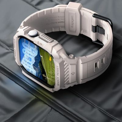 11. Spigen Rugged Armor Pro V2 Apple Watch Strap (46mm) - Beige
