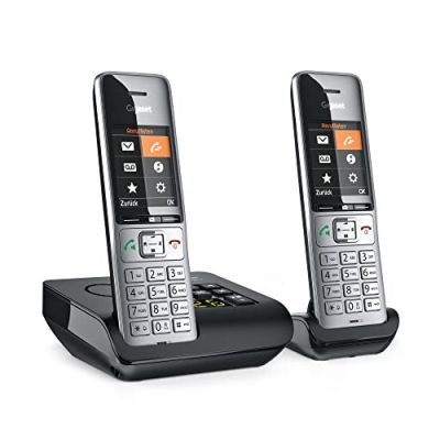 21. Gigaset COMFORT 500A duo analog/DECT telephone Caller Name and ID Black, Silver