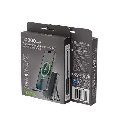 6. GEMBIRD WIRELESS MAGNETIC POWERBANK 15W WITH INTEGRATED STAND 10000 mAh, BLACK