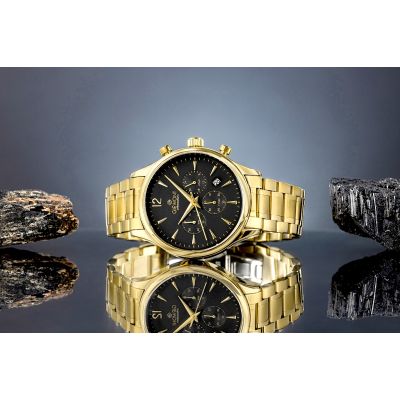 5. Men's Watch Giewont Chronograph Sapphire Gold Black GW6310-B4