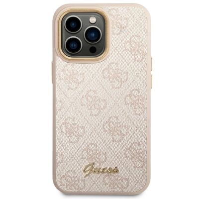 3. Guess 4G Vintage Gold Logo case for iPhone 14 Pro - pink