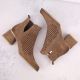 7. Suede high-heeled ankle boots Potocki W WOL213B brown