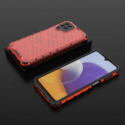 13. Honeycomb Case armor cover with TPU Bumper for Samsung Galaxy A22 4G red
