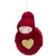3. DECORATIVE DOLL WITH A HEART 8 CM IN A HAT AND RED FUR