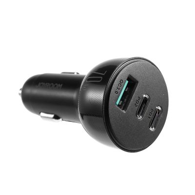 4. Joyroom 70W car charger with 3 ports: USB, 2 x USB C black (JR-CL26)