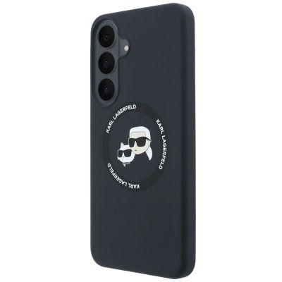 2. Karl Lagerfeld Silicone Karl&Choupette Heads MagSafe Case for Samsung Galaxy S26 FE - Black