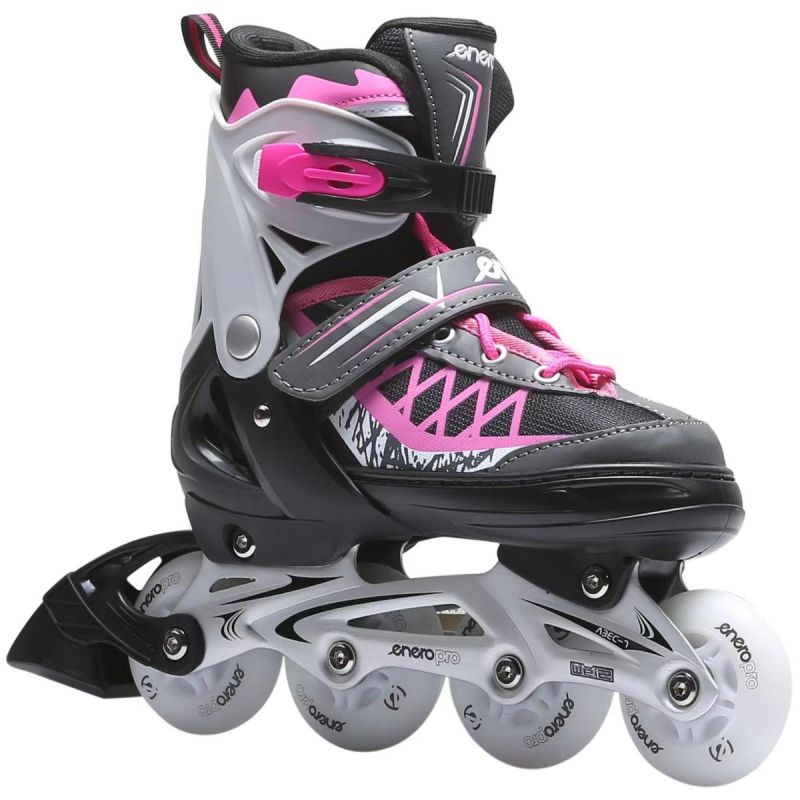 5. ROLLER SKATES-ROLLER SKATES-ICE SKATING 4IN1 ENERO PRO LED 34-37 PINK-GRAY