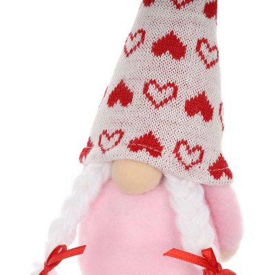 9. GNOME 20CM VALENTINE'S DAY DECORATION GIRL PINK