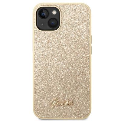 3. Guess GUHCP14SHGGSHD iPhone 14 6.1" gold/gold hard case Glitter Script