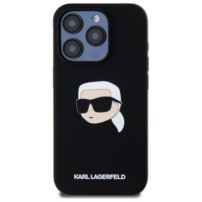 3. Karl Lagerfeld KLHMP15LSKHPPLK iPhone 15 Pro 6.1" black/black hardcase Silicone Karl Head Print MagSafe