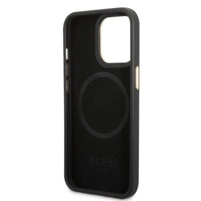 7. Guess GUHMP13LSAPSTK iPhone 13 Pro / 13 6.1" black/black hardcase Peony Logo Plate MagSafe