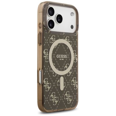 4. Guess IML 4G Background MagSafe Case for iPhone 17 Pro - Brown