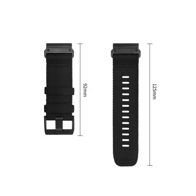 3. Tech-Protect Nylon Classic Strap for Garmin Fenix ​​5X / 5X Plus / 6X / 6X Pro / 7X / 8 / 8 Pro / 9 / 9 Pro (47 mm) - Black
