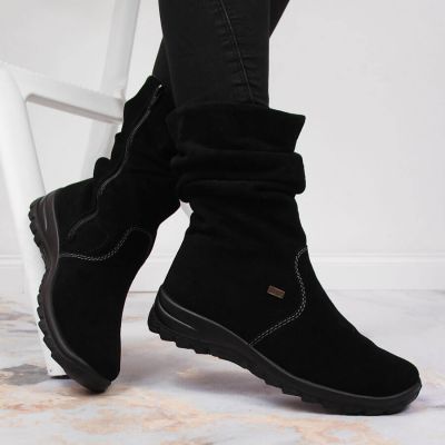 7. RIEKER W RKR130 insulated leather ankle boots