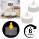 8. SET OF 2 TEA LIGHT LED TIMER CANDLES WHITE