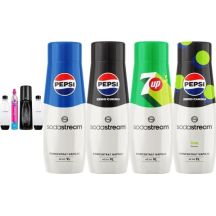 Sodastream Terra soda maker + 2 bottles + Black gas + Pepsi syrup, Pepsi Zero, Pepsi Lime, 7Up