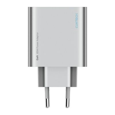 2. Cuktech 65W GaN 2xUSB-C 1xUSB-A Wall Charger - Gray