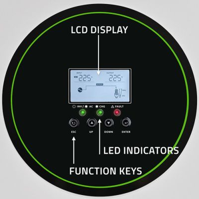 4. Qoltec Hybrid Off-Grid Solar Inverter 3500W | 100A | 24V | MPPT | BMS | Wi-Fi option | Sinus | Power factor 1.0