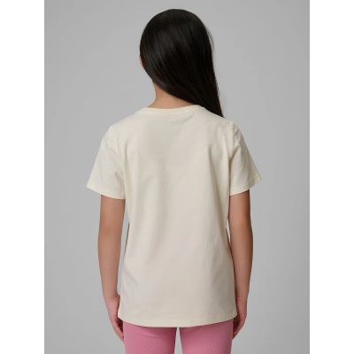 2. Regular plain girls' T-shirt 4F 4FJRSS26TTSHF3554-12S
