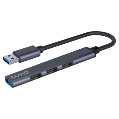 10. SAVIO HUB USB-A - 3 X USB-A 2.0, 1 X USB-A 3.0, GRAY AK-70