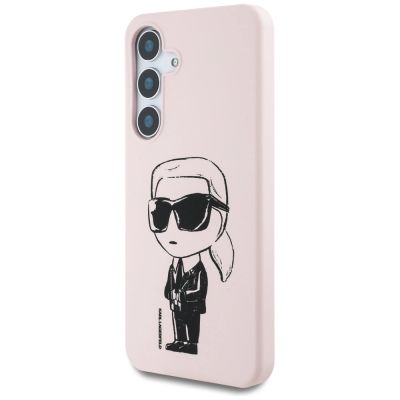 2. Case Karl Lagerfeld Silicone Graffiti Ikonik Printed Logo MagSafe Samsung Galaxy S25 pink