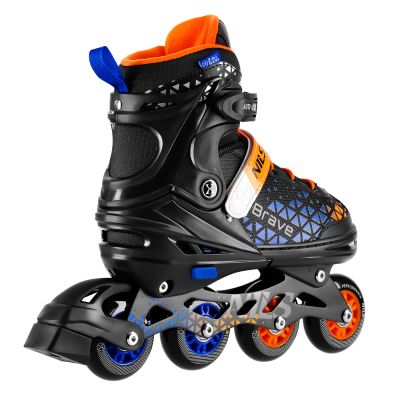 4. NH18190A 4-in-1 BRAVE BLUE-ORANGE ROLLER SKATES SIZE S (29-33) WITH NILS EXTREME HOCKEY BOARD