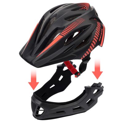 8. Meteor Lupus S Full-Face Bike Helmet 48-52 cm Black/Red