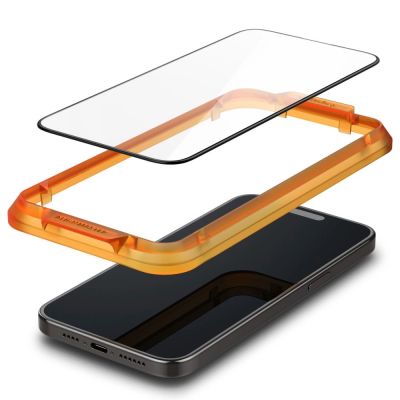 4. Spigen ALM Glass FC tempered glass for iPhone 15 - black 2 pcs.