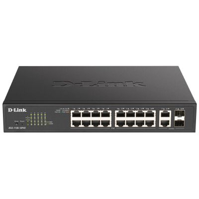 D-Link DGS-1100-18PV2 Managed Network Switch L2 Gigabit Ethernet (10/100/1000) PoE Support 1U Black