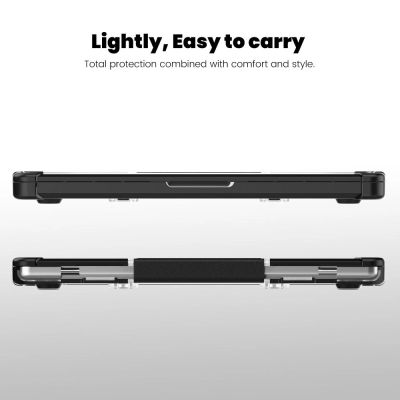 7. Tech-Protect SmartShell Pro case for Macbook Pro 14 M1 / M2 / M3 / M4 / M5 2021-2025 - black and transparent