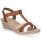 Rieker 61995-81 brown women's wedge sandals