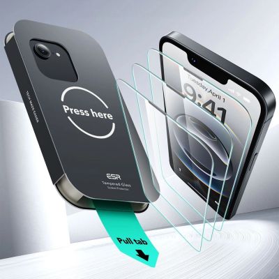 6. ESR UltraFit Tempered Glass 2-pack case for iPhone 13 / 13 Pro / 14 / 16e / 17e