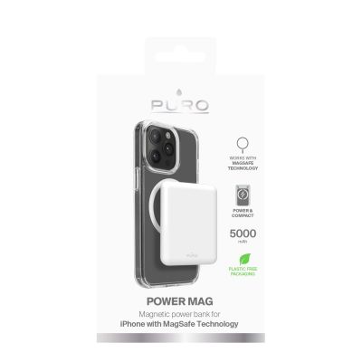 2. Puro Power Mag 5000mAh Powerbank with MagSafe USB-C - White