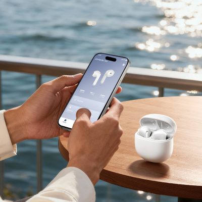 16. Joyroom JR-FB1 Funpods Bluetooth 6.0 In-Ear TWS Wireless Headphones with AI Functions - White