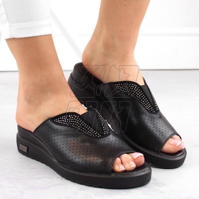 4. Filippo W PAW536 black leather wedge mules