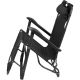 24. BALATON MULTIPLE-POSITION ARMCHAIR WITH CUSHION AND HEADREST, BLACK