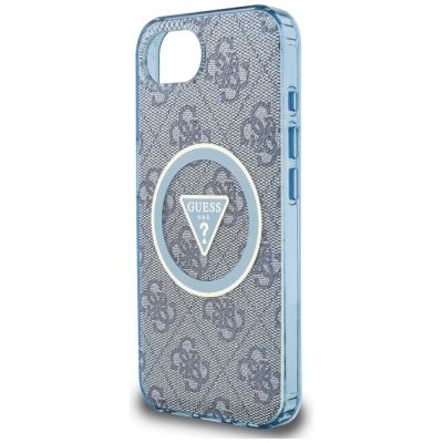 6. Guess IML Metal Glitter 4G Circle Triangle MagSafe Case for iPhone 16e - Blue