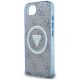 6. Guess IML Metal Glitter 4G Circle Triangle MagSafe Case for iPhone 16e - Blue