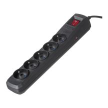 Activejet 5-pin/3-pin surge protector (10A; 2300W) 3-pin, black