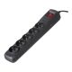 Activejet 5-pin/3-pin surge protector (10A; 2300W) 3-pin, black