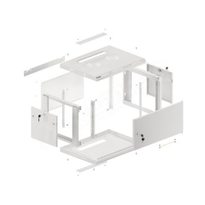 8. LANBERG WALL-HUNG RACK CABINET 19" 6U 600X450 METAL DOOR GRAY (FLAT PACK) WF01-6406-00S