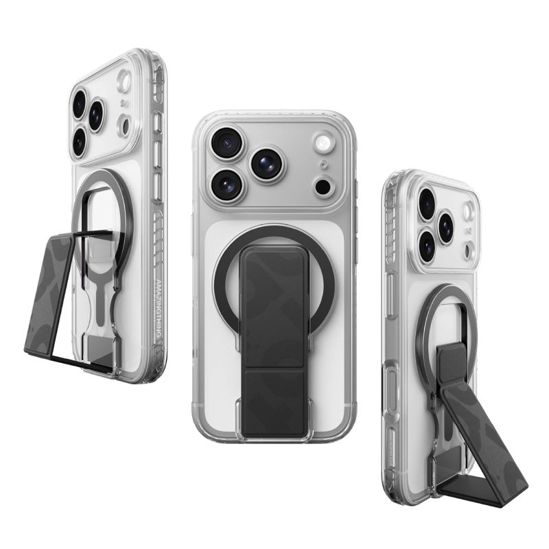 11. AmazingThing Titan Pro Lens Stand Set for iPhone 18 Pro with Magnetic Holder and Stand, Compatible with MagSafe - Transparent