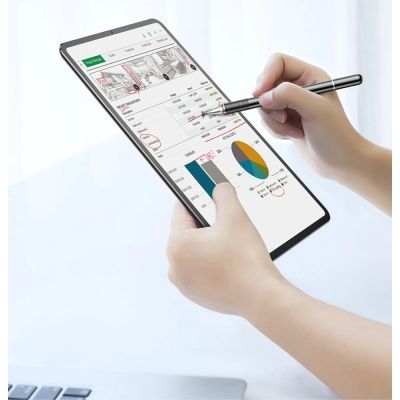 10. Baseus Golden Cudgel ACPCL-0S double-sided stylus for tablets, phones with gel pen - silver