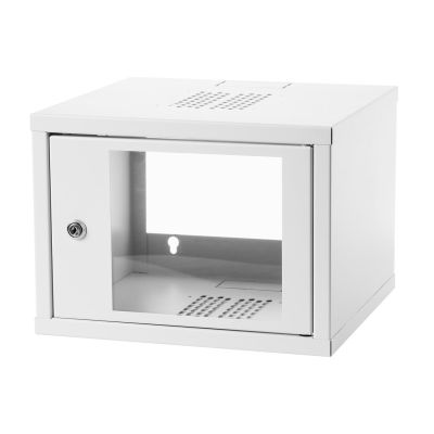 3. Wall-mounted cabinet 19'' 4U 568x400 glass door RAL7035