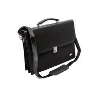 2. Wedo Ladies Flap-Over Briefcase Women's Bag Black