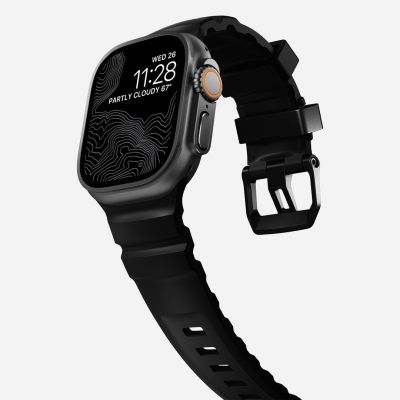 9. Nomad Rocky Point Band Black Leather, Titanium