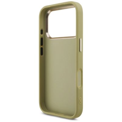 7. Guess Fixed Glitter Big 4G Metal Frame case for iPhone 17 Pro - gold
